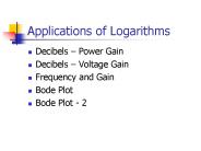 Applications of Logarithms