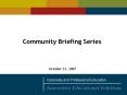 Community Briefing Series PowerPoint PPT Presentation