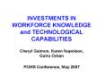 INVESTMENTS IN WORKFORCE KNOWLEDGE and TECHNOLOGICAL CAPABILITIES Cheryl Gaimon, Karen Napoleon, Gulru Ozkan POMS Conference, May 2007 PowerPoint PPT Presentation