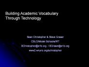 Building Academic Vocabulary Through Technology