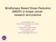 Mindfulness Based Stress Reduction (MBSR) in breast cancer: research and practice PowerPoint PPT Presentation
