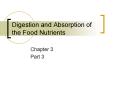 Digestion and Absorption of the Food Nutrients PowerPoint PPT Presentation