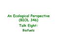 An Ecological Perspective (BIOL 346) PowerPoint PPT Presentation
