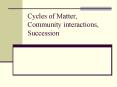 Cycles of Matter, Community interactions, Succession PowerPoint PPT Presentation