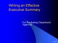 Writing an Effective Executive Summary PowerPoint PPT Presentation
