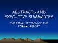 ABSTRACTS AND EXECUTIVE SUMMARIES PowerPoint PPT Presentation