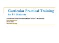 Curricular Practical Training for F-1 Students PowerPoint PPT Presentation