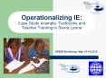 Operationalizing IE: Case Study example: Textbooks and Teacher Training in Sierra Leone PowerPoint PPT Presentation