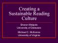 Creating a Sustainable Reading Culture PowerPoint PPT Presentation