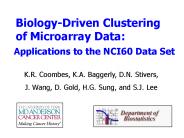Biology-Driven Clustering of Microarray Data: