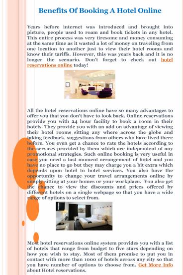 Benefits Of Booking A Hotel Online