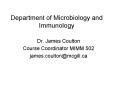 Department of Microbiology and Immunology PowerPoint PPT Presentation