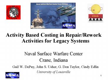 Activity Based Costing in Repair/Rework Activities for Legacy Systems