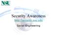 Security Awareness http://security.nsu.edu PowerPoint PPT Presentation