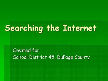 Searching the Internet