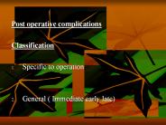 Post operative complications