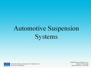 Automotive Suspension Systems