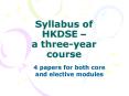 Syllabus of HKDSE  PowerPoint PPT Presentation