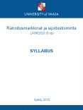 Rahoitusmarkkinat ja sijoitustoiminta LASK2029 (6 op)   SYLLABUS      Syksy 2012 PowerPoint PPT Presentation