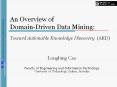 An Overview of Domain-Driven Data Mining:  Toward Actionable Knowledge Discovery (AKD) PowerPoint PPT Presentation