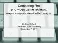 Comparing film and video game reviews: PowerPoint PPT Presentation