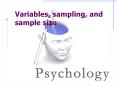 Variables, sampling, and sample size PowerPoint PPT Presentation