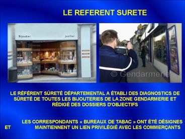 LE REFERENT SURETE
