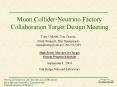 Muon Collider-Neutrino Factory Collaboration Target Design Meeting PowerPoint PPT Presentation