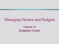 Managing Finance and Budgets PowerPoint PPT Presentation