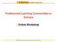 Professional Learning Communities in Schools  Online Workshop PowerPoint PPT Presentation