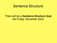 Sentence Structure
