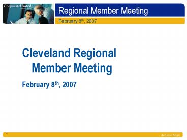 Regional Member Meeting
