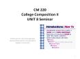 CM 220 College Composition II UNIT 8 Seminar PowerPoint PPT Presentation