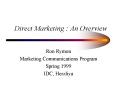 Direct Marketing : An Overview PowerPoint PPT Presentation