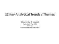 12 Key Analytical Trends / Themes Silicon India BI Summit Hyderabad  PowerPoint PPT Presentation