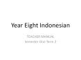 Year Eight Indonesian PowerPoint PPT Presentation