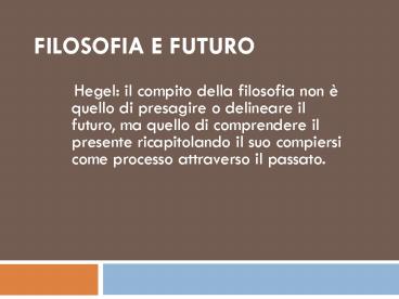 Filosofia e futuro