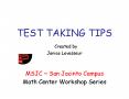 TEST TAKING TIPS Created by Janice Levasseur PowerPoint PPT Presentation