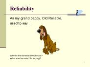 Reliability