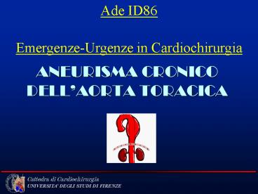ANEURISMA CRONICO DELL
