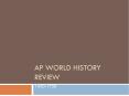 AP World History Review PowerPoint PPT Presentation
