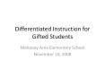 Differentiated Instruction for Gifted Students PowerPoint PPT Presentation
