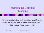 Mapping for Learning: Mapping
