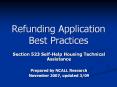 Refunding Application Best Practices