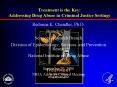 Treatment is the Key: Addressing Drug Abuse in Criminal Justice Settings PowerPoint PPT Presentation