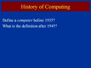 History of Computing