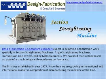 Straightening Machine Manufacturers,Rolling Mill Equipments,Angle Straightening Machines