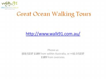 Great Ocean Walk Walking Tours & Accommodation Packages -Walk 91
