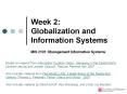 Week 2: Globalization and Information Systems PowerPoint PPT Presentation