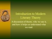 Introduction to Modern Literary Theory
